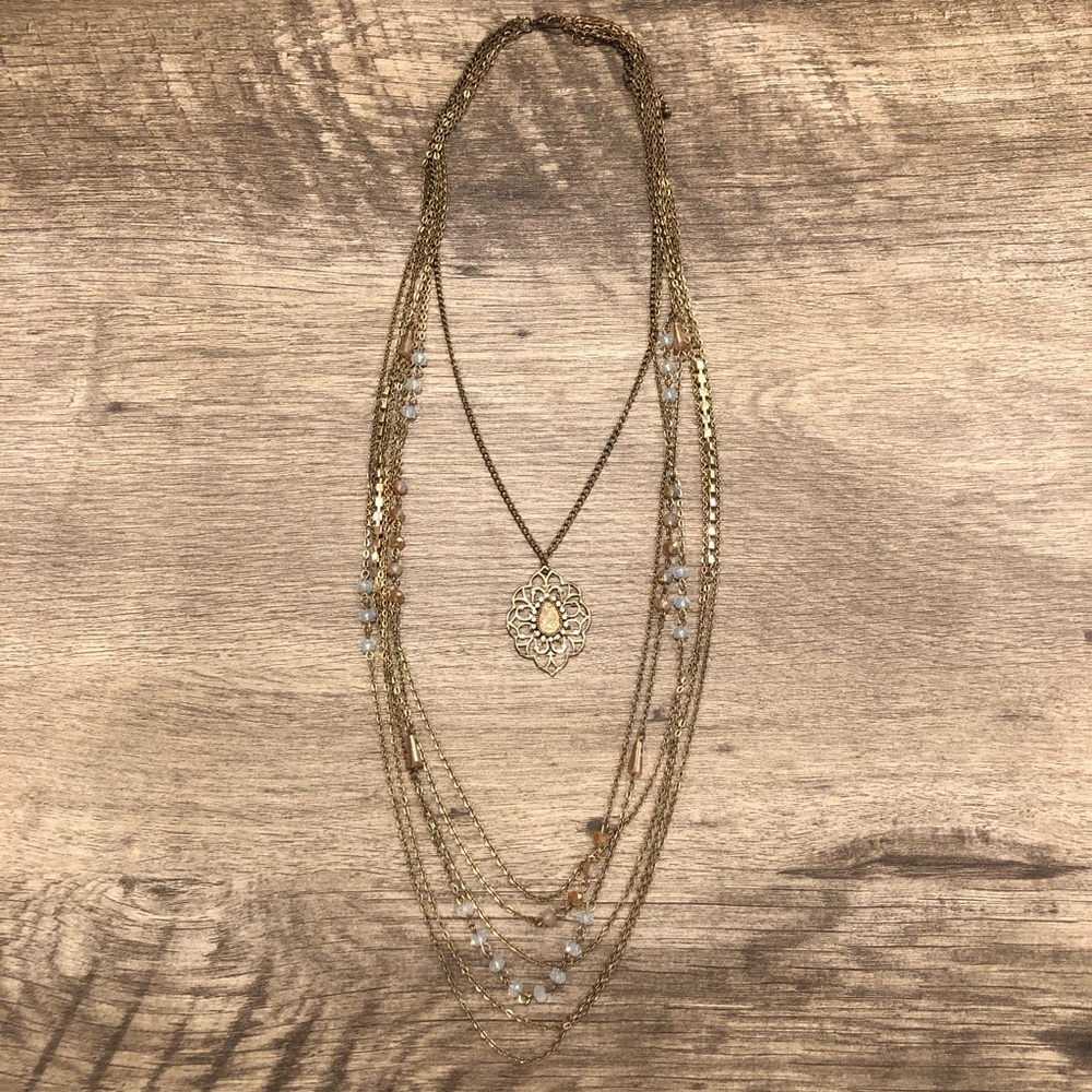 Layered gold necklace